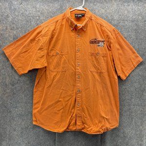Hase Authentics Shirt Men Extra Large Adult Orange Casual Button Down Outdoors